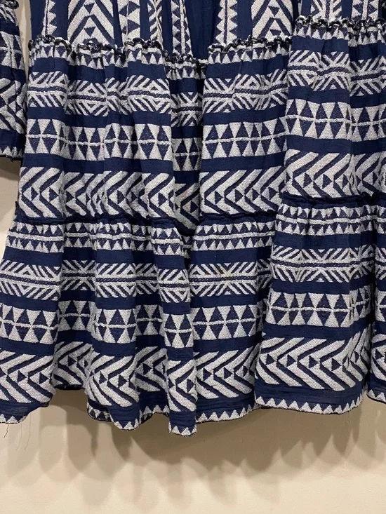 Anthropologie Devotion Twins Ella Tiered Blue Embroidered Mini Dress Size XS - Picture 6 of 7